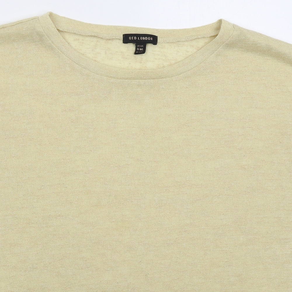 Womens UK Size M QED London Beige Basic T-Shirt