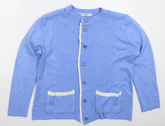 Womens UK Size M Lizzi Blue Cardigan Jumper