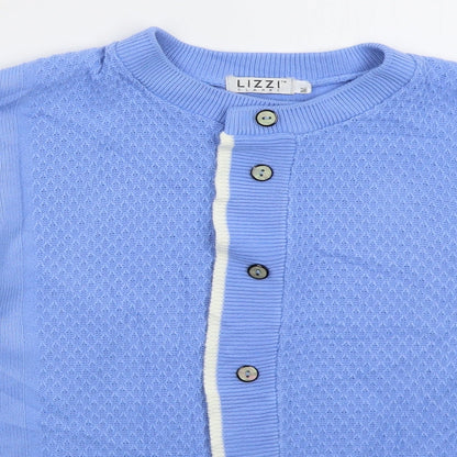 Womens UK Size M Lizzi Blue Cardigan Jumper