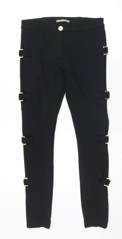 Absolutti Womens Black  Viscose Trousers  Size 10 L28 in Regular Zip