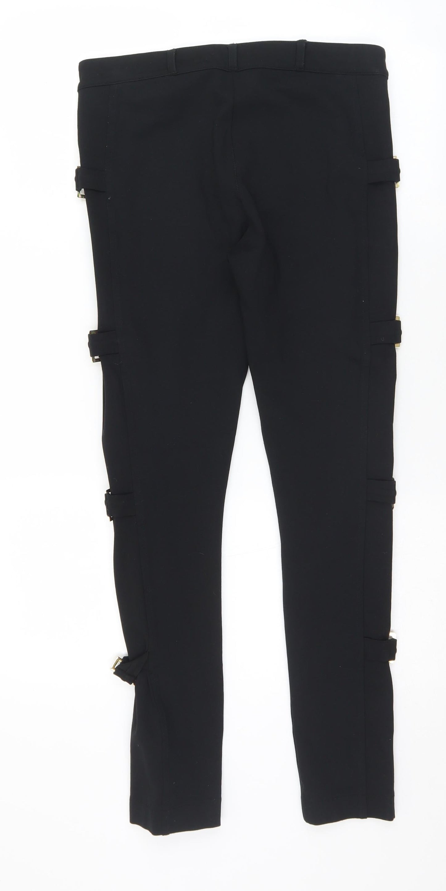 Absolutti Womens Black  Viscose Trousers  Size 10 L28 in Regular Zip