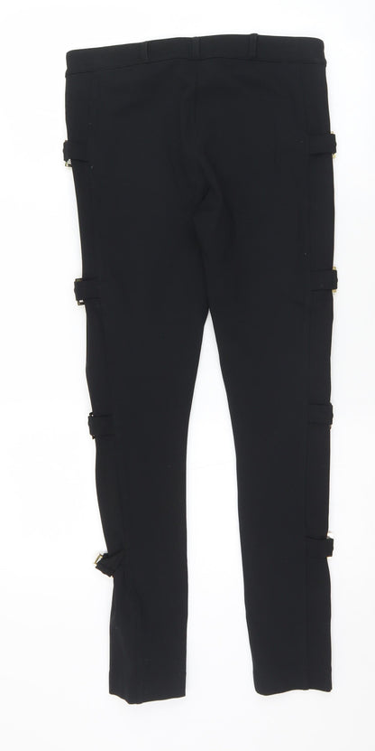 Absolutti Womens Black  Viscose Trousers  Size 10 L28 in Regular Zip
