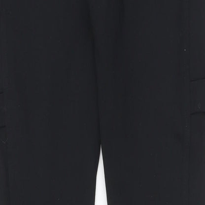 Absolutti Womens Black  Viscose Trousers  Size 10 L28 in Regular Zip