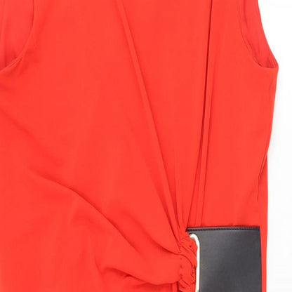 Episode Womens Red  Polyester Shift  Size S  Round Neck Zip