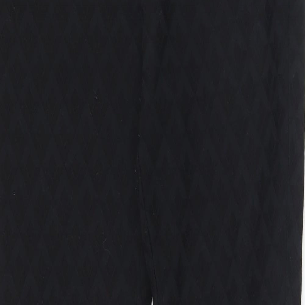YSC City Womens Black Geometric Polyester Capri Leggings Size 12 L30 in