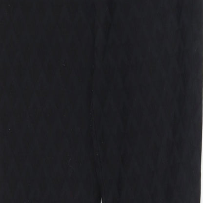 YSC City Womens Black Geometric Polyester Capri Leggings Size 12 L30 in