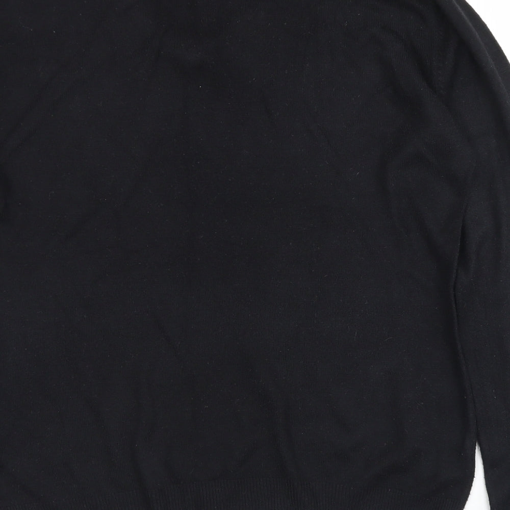Easy Mens Black V-Neck  Acrylic Pullover Jumper Size M