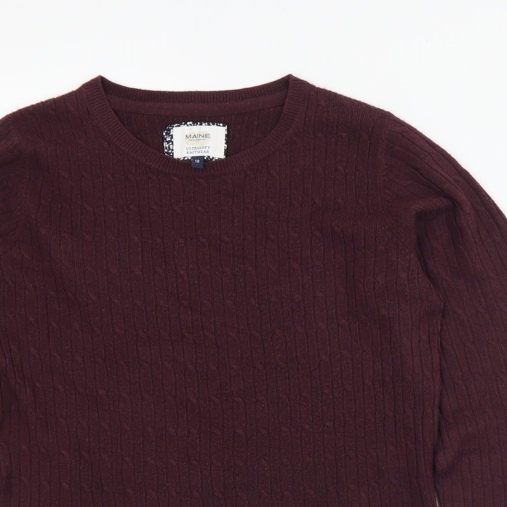 Womens UK Size 10 Maine Purple Pullover Jumper