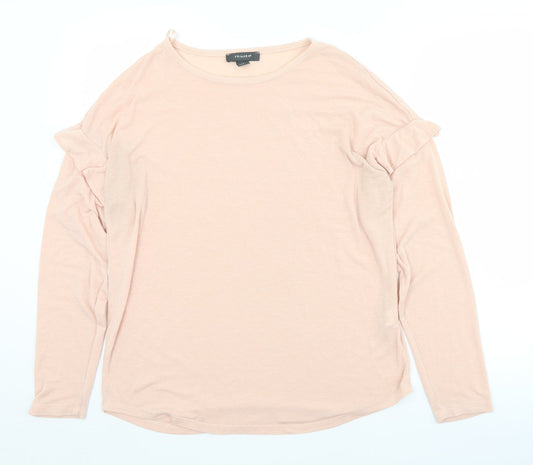 Primark Womens Pink  Polyester Basic T-Shirt Size 10 Crew Neck - 10-12