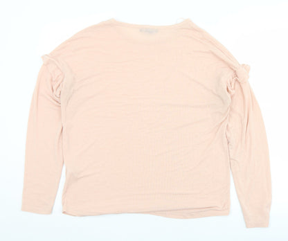 Primark Womens Pink  Polyester Basic T-Shirt Size 10 Crew Neck - 10-12