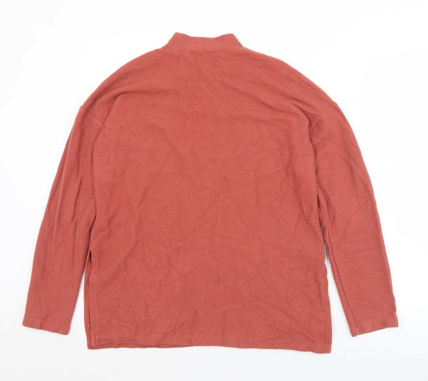 Womens UK Size S Zara Brown Jersey T-Shirt