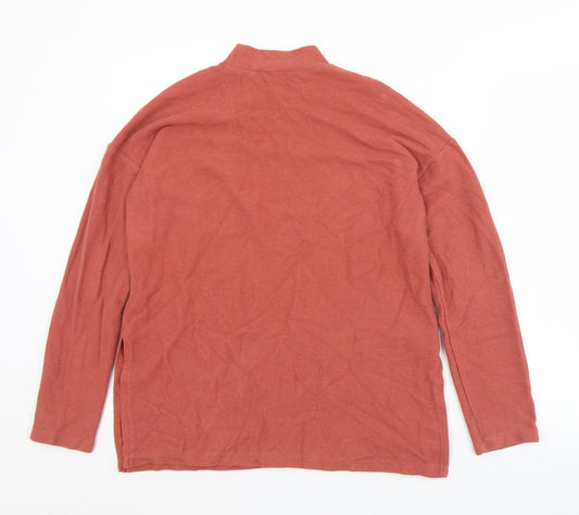 Womens UK Size S Zara Brown Jersey T-Shirt