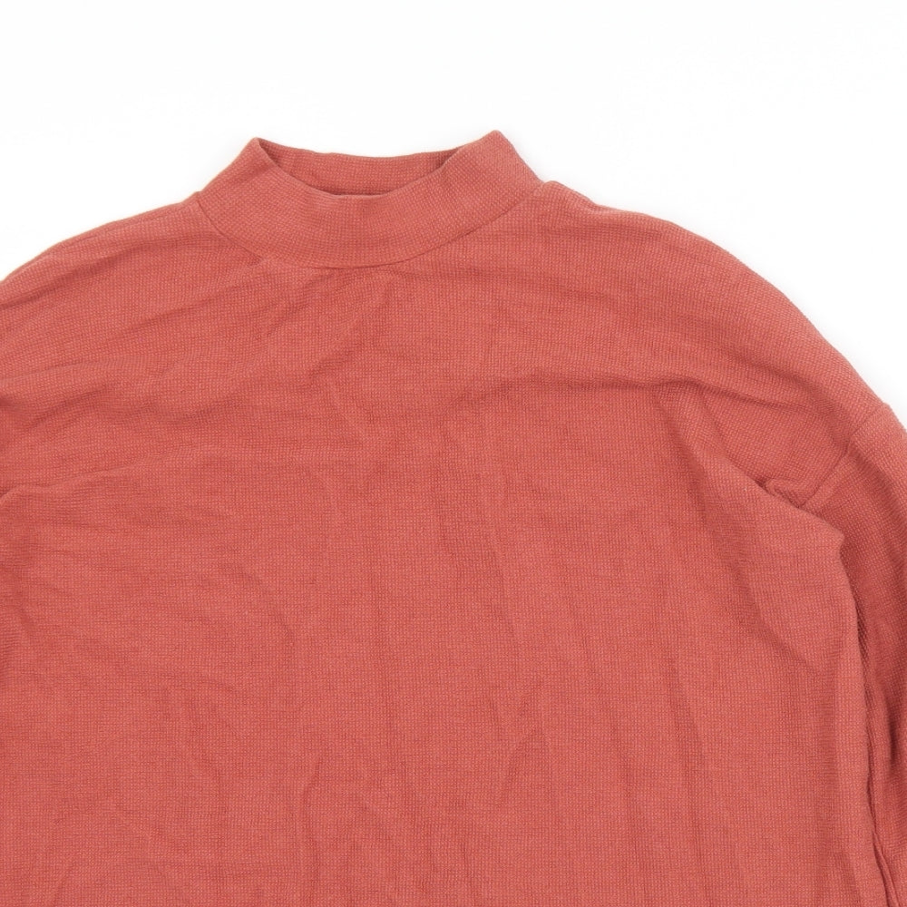 Womens UK Size S Zara Brown Jersey T-Shirt