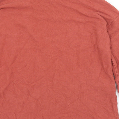 Womens UK Size S Zara Brown Jersey T-Shirt