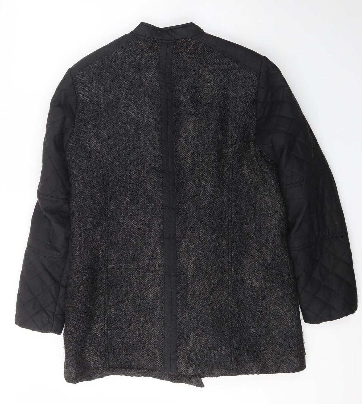 Back view of Bx Outerwear women’s black jacket coat, size UK 10, zip