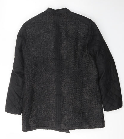 Back view of Bx Outerwear women’s black jacket coat, size UK 10, zip