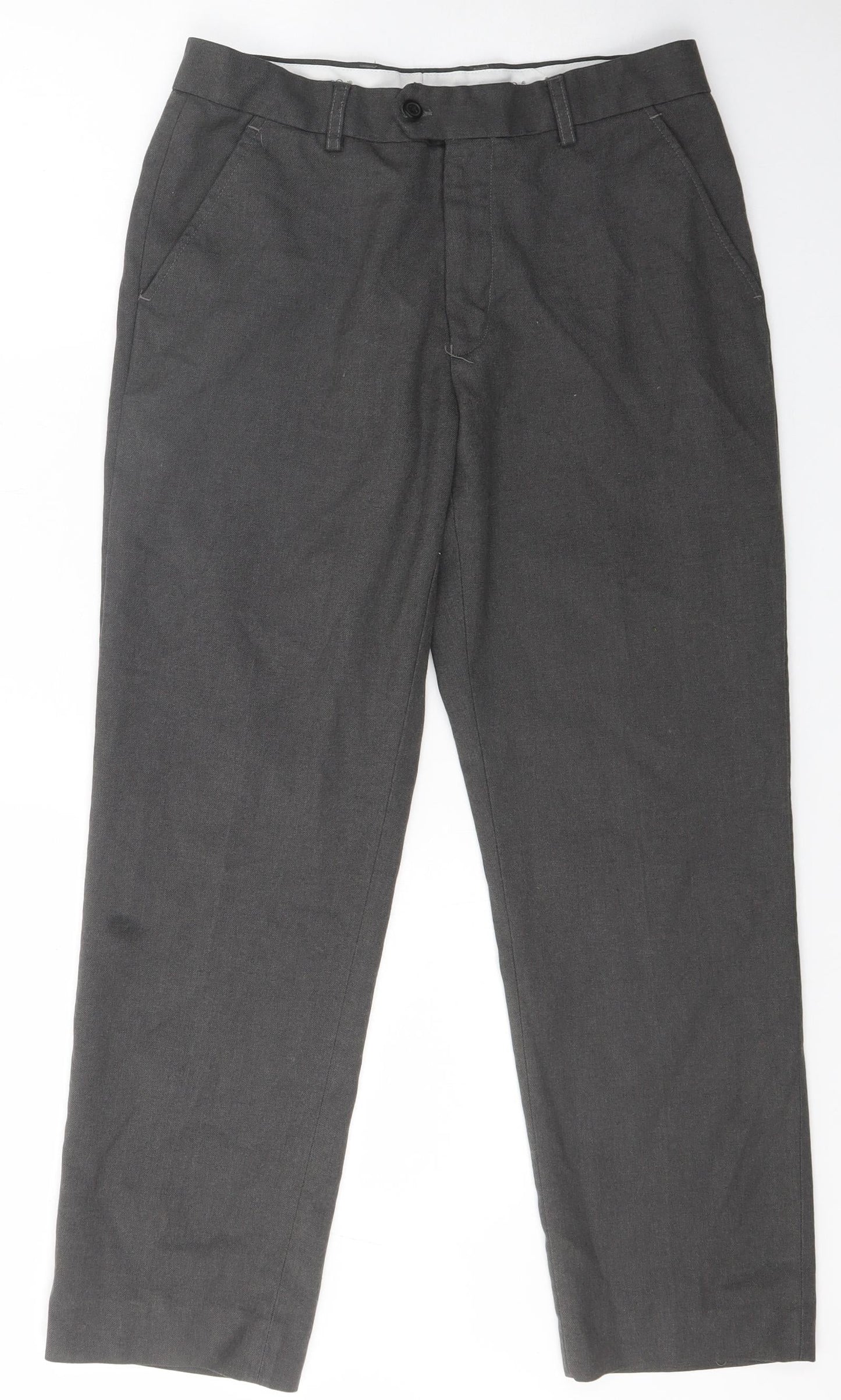 1880 club Mens Grey  Polyester Dress Pants Trousers Size 30 L26 in Classic Zip