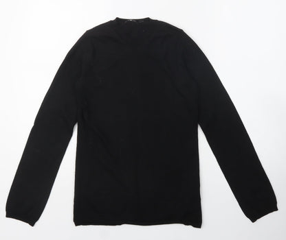 Uniqlo Boys Black  Wool Basic Casual Size S Crew Neck