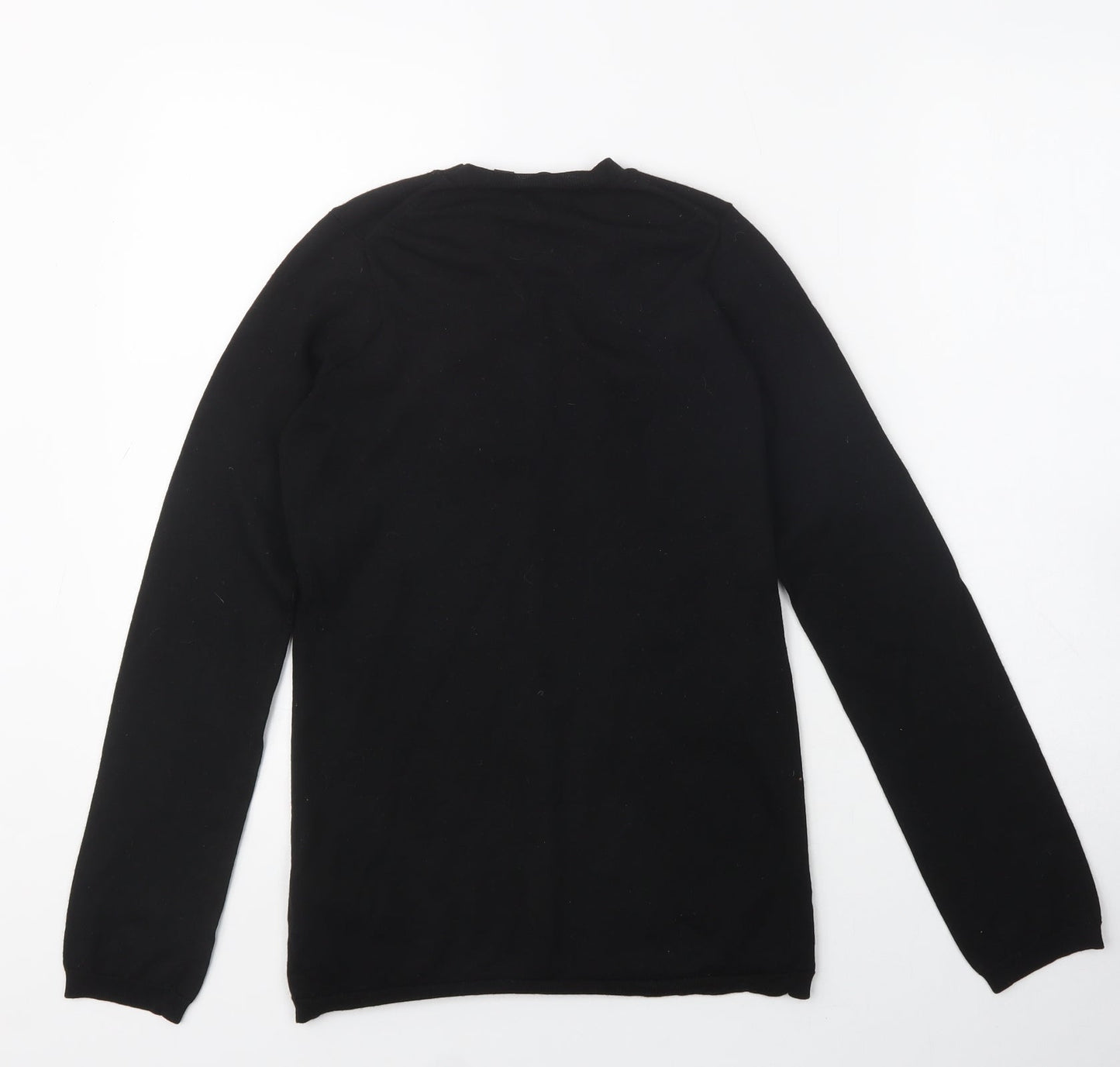 Uniqlo Boys Black  Wool Basic Casual Size S Crew Neck