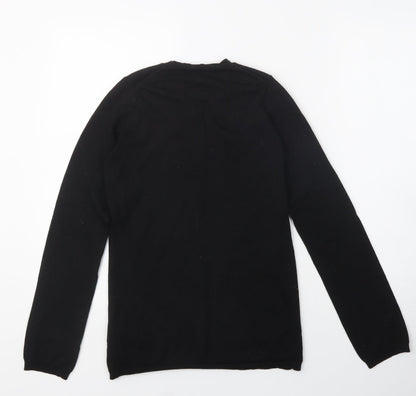 Uniqlo Boys Black  Wool Basic Casual Size S Crew Neck