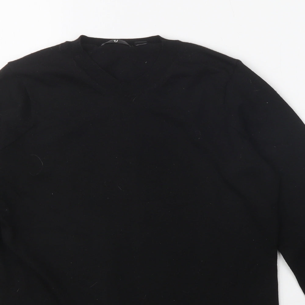 Uniqlo Boys Black  Wool Basic Casual Size S Crew Neck