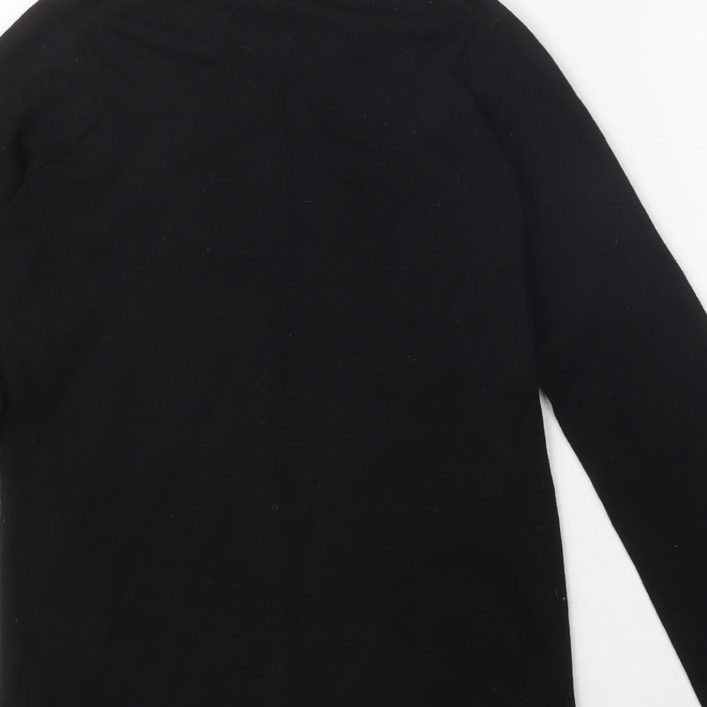 Uniqlo Boys Black  Wool Basic Casual Size S Crew Neck