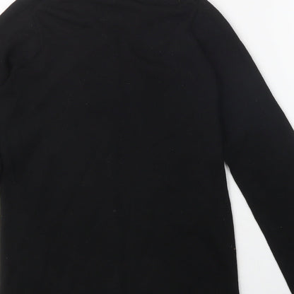 Uniqlo Boys Black  Wool Basic Casual Size S Crew Neck