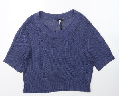 Womens UK Size L Fashion Union Blue Pullover Jumper