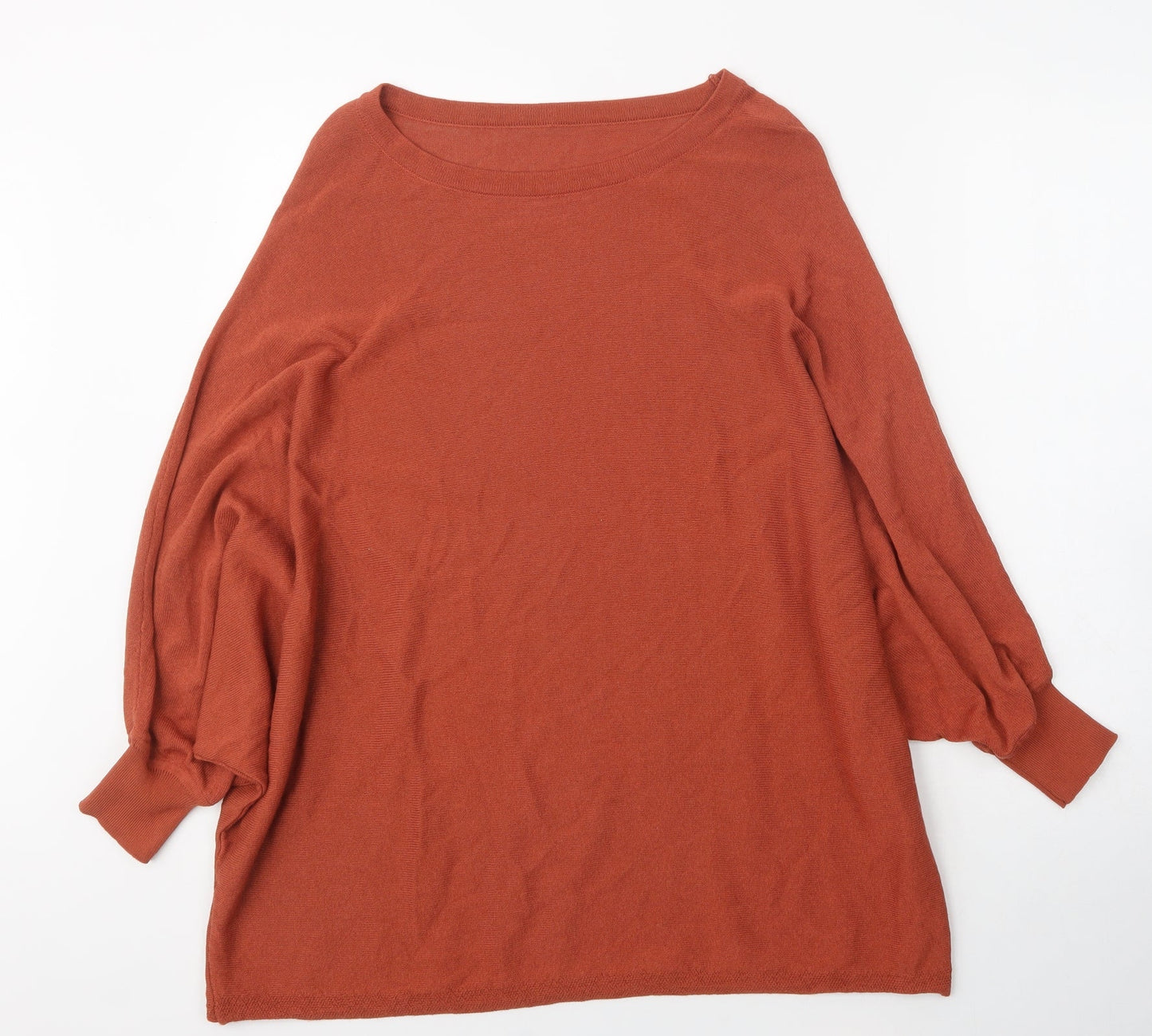 Zan.Style Womens Orange Scoop Neck  Viscose Shrug Jumper Size M
