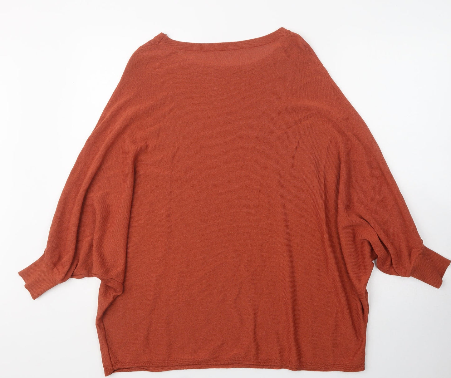 Zan.Style Womens Orange Scoop Neck  Viscose Shrug Jumper Size M