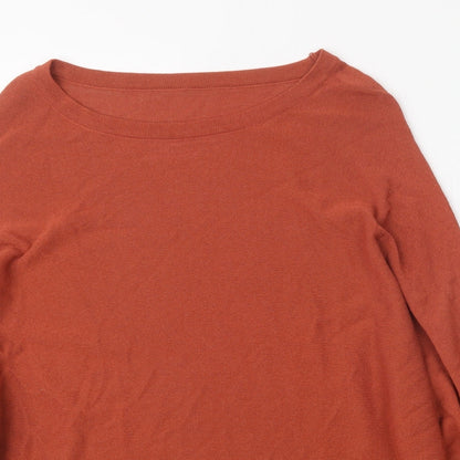 Zan.Style Womens Orange Scoop Neck  Viscose Shrug Jumper Size M