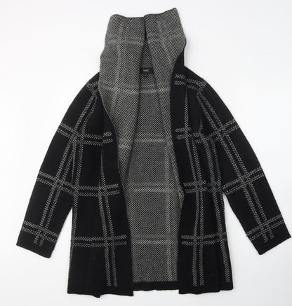 NEXT Womens Black High Neck Herringbone Acrylic Wrap Jumper Size M