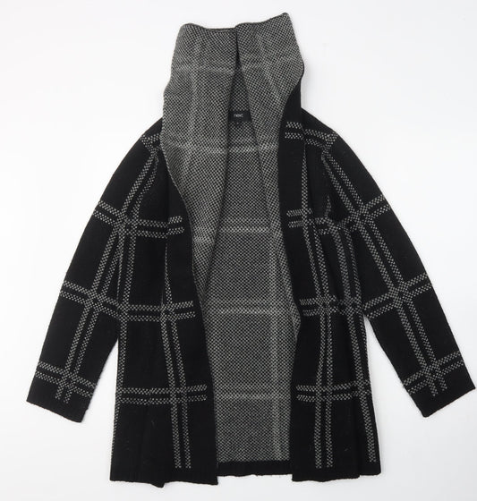NEXT Womens Black High Neck Herringbone Acrylic Wrap Jumper Size M