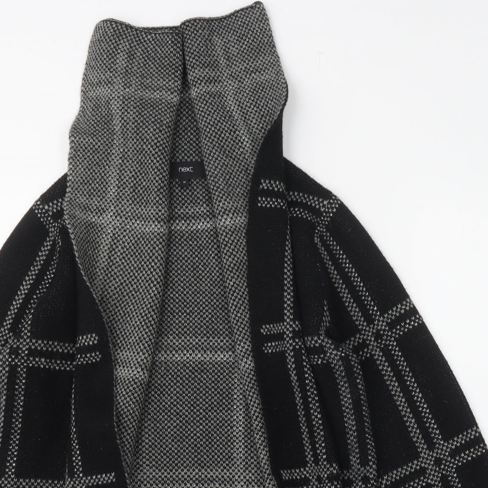 NEXT Womens Black High Neck Herringbone Acrylic Wrap Jumper Size M