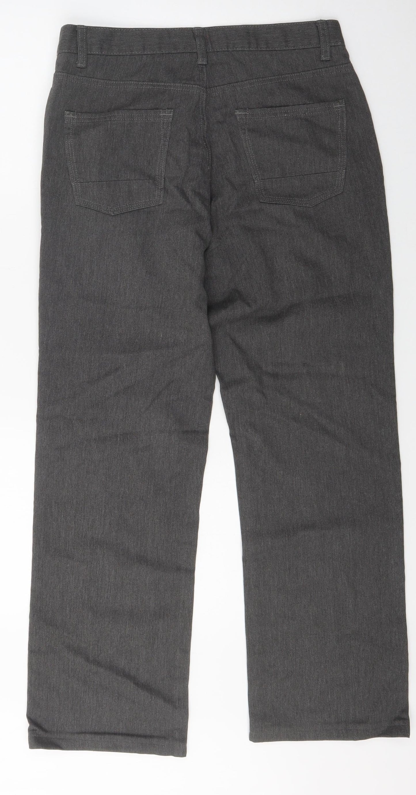 Heritage Womens Grey  Cotton Straight Jeans Size 32 L29.5 in Regular Zip