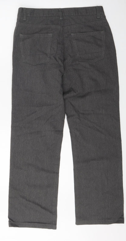 Heritage Womens Grey  Cotton Straight Jeans Size 32 L29.5 in Regular Zip