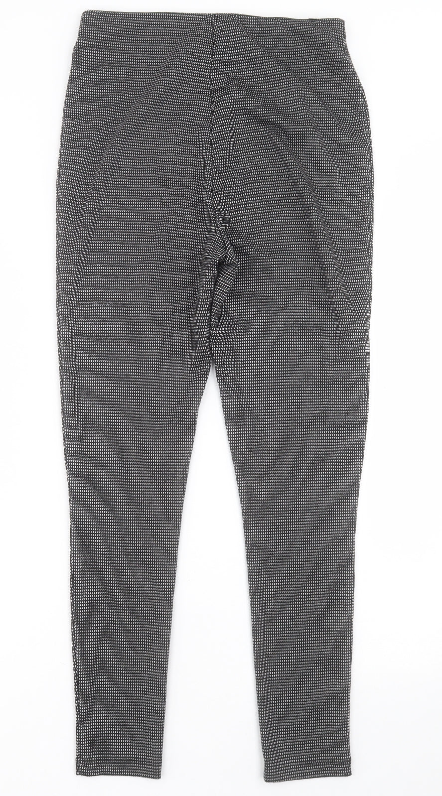 F&F Womens Black Geometric Polyester Trousers  Size 10 L27 in Regular