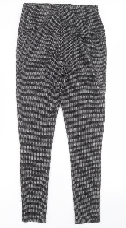 F&F Womens Black Geometric Polyester Trousers  Size 10 L27 in Regular