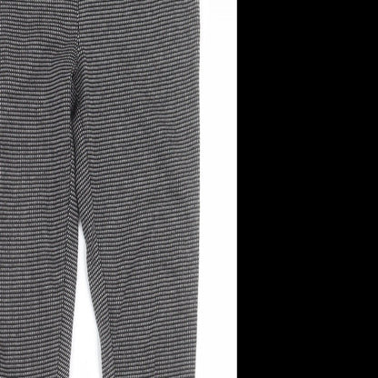 F&F Womens Black Geometric Polyester Trousers  Size 10 L27 in Regular