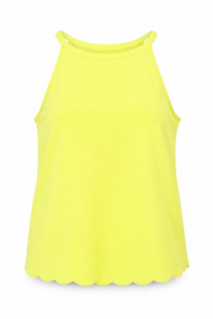 New Look Womens Yellow  Polyester Basic Tank Size 12 Square Neck