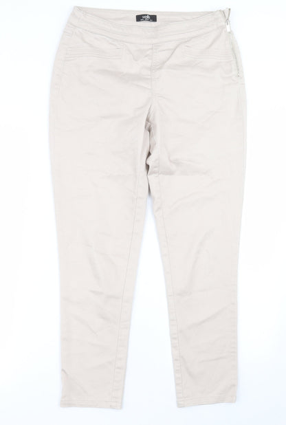 Womens UK Size 10 Wallis Regular Fit Jegging Beige Trousers