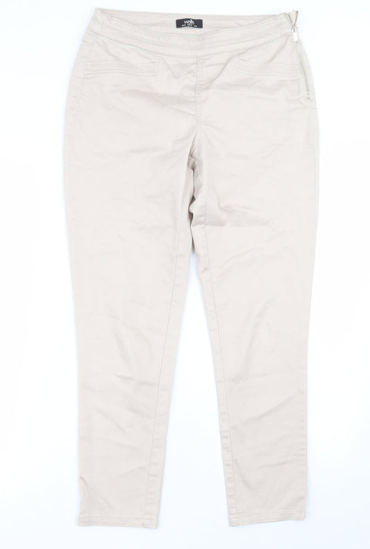 Womens UK Size 10 Wallis Regular Fit Jegging Beige Trousers