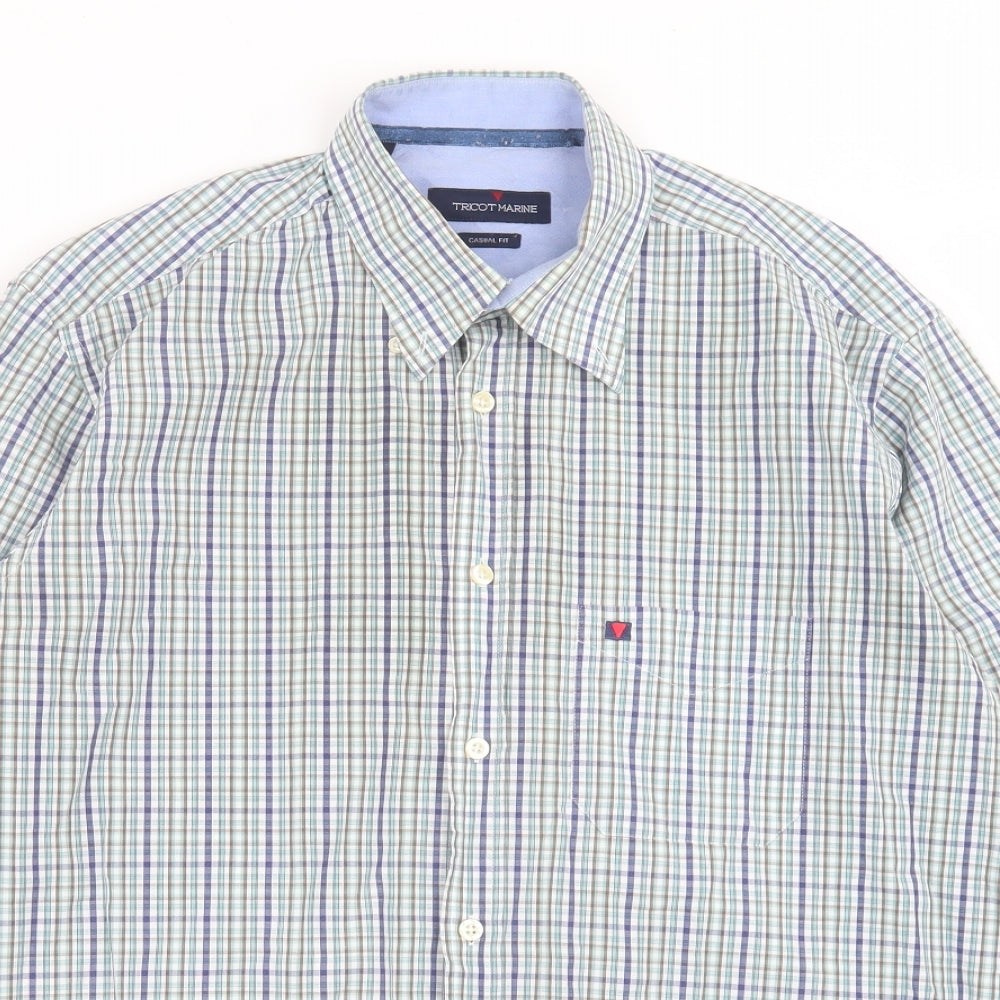 Mens UK Size L Tricot Marine Multicoloured  Button-Up Long Sleeve Casual Shirt