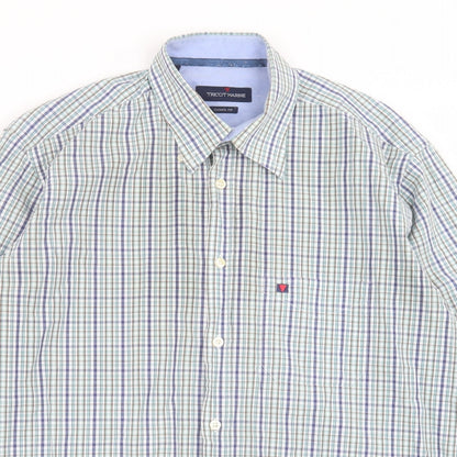 Mens UK Size L Tricot Marine Multicoloured  Button-Up Long Sleeve Casual Shirt