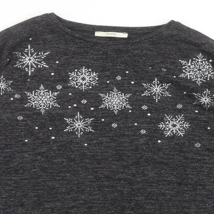 George Womens Grey Crew Neck  Polyester Pullover Jumper Size S