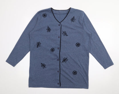 Womens UK Size S Preworn Blue Cardigan Jumper