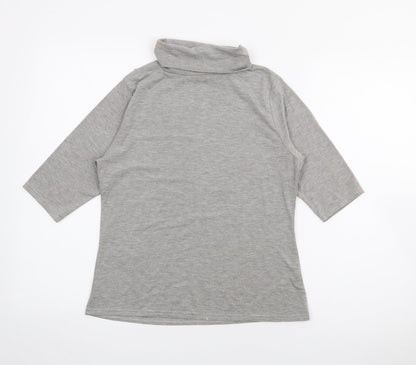 Boohoo Womens Grey High Neck  Polyester Pullover Jumper Size 14