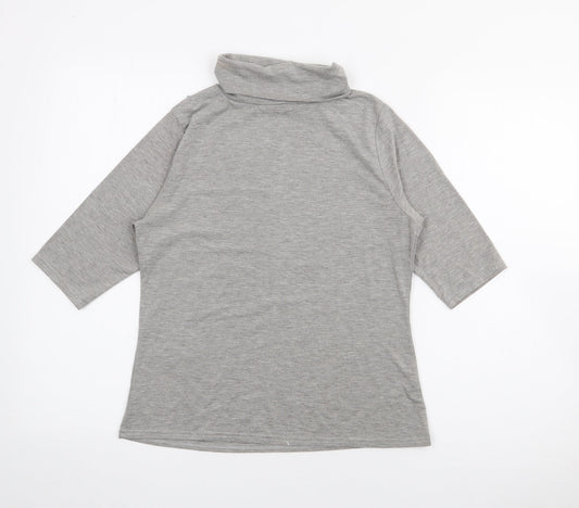 Boohoo Womens Grey High Neck  Polyester Pullover Jumper Size 14