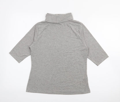 Boohoo Womens Grey High Neck  Polyester Pullover Jumper Size 14