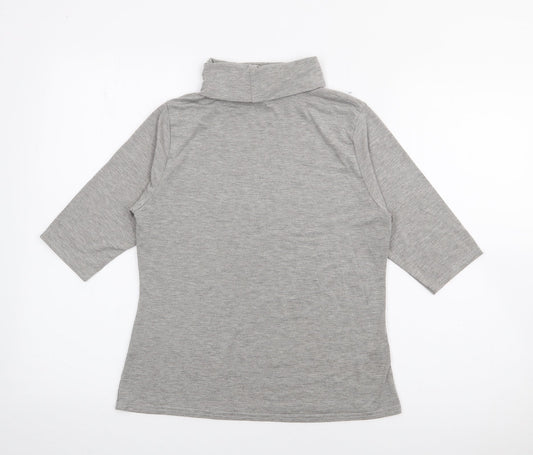 Boohoo Womens Grey High Neck  Polyester Pullover Jumper Size 14